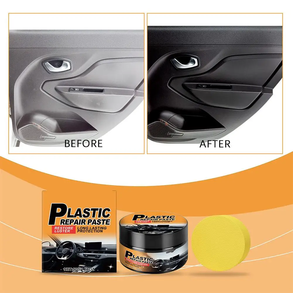 مرمم بلاستيك السيارة الجديد، منتجات تنظيف السيارات السوداء اللامعة، ترميم الجلد والبلاستيك، تجديد وتلميع السيارات #1