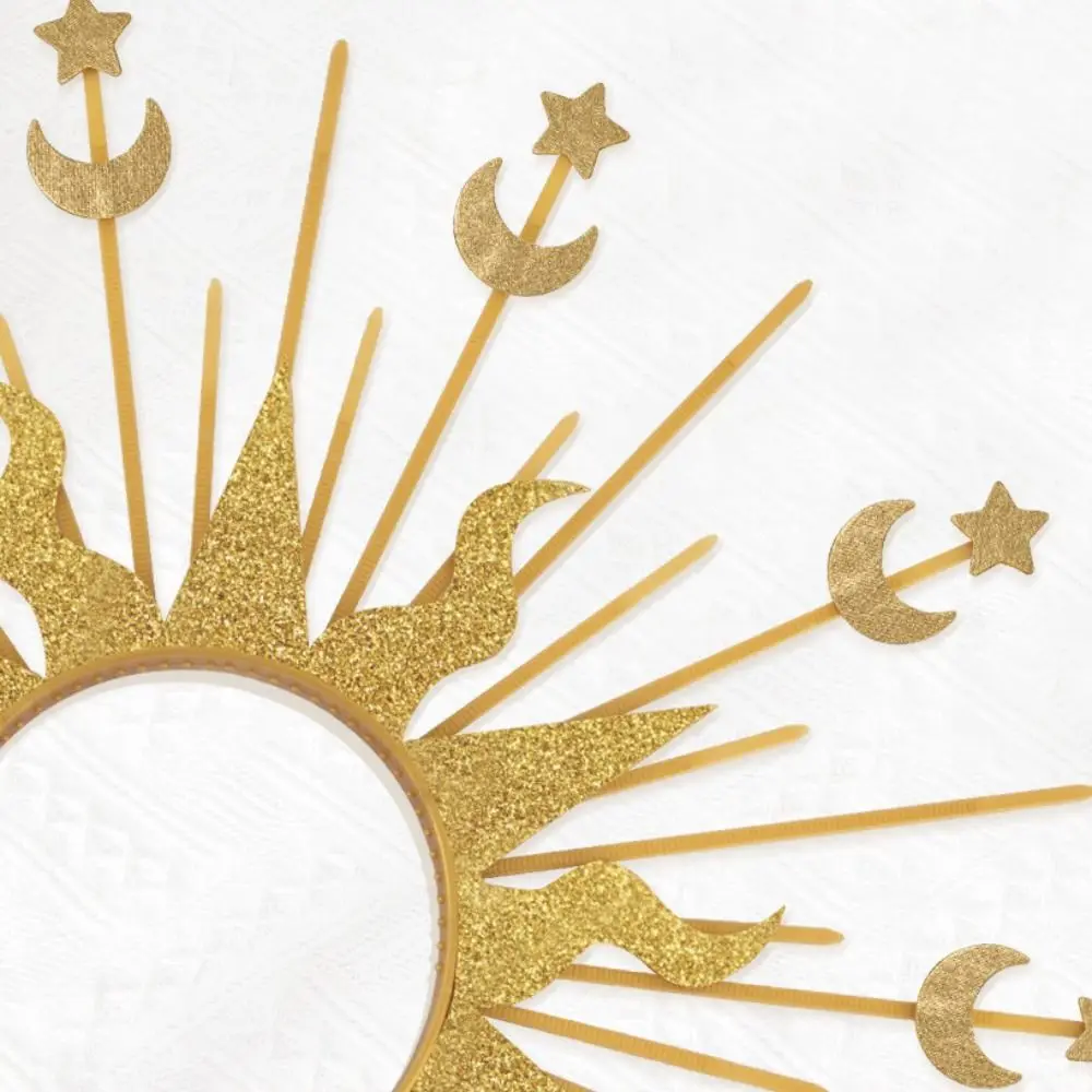 Vintage Sonnengott Halo Stirnband Stern Mond COSPLAY Haarreifen Silber Modenschau Haarschmuck Halloween Stirnband Damen/Mädchen