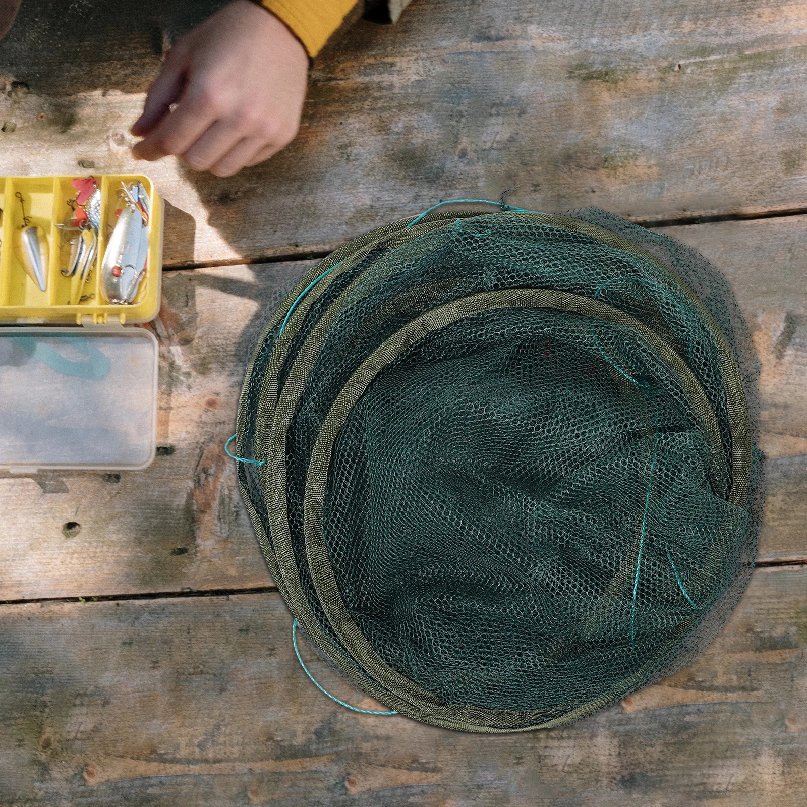 

1pc Portable Fishing Net Foldable Lightweight For Shrimp Crab Small Fish Saltwater Fishing Mesh Netting Crabbing Equipment