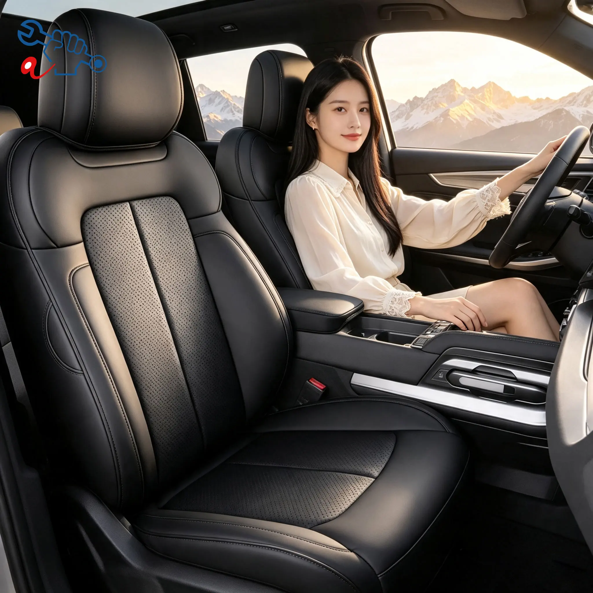 Left-Drive Car Seat Cover For BYD Ti3 2025-2026 Custom Fit Seat Cover Full Surrounded Seat Protection Cushion Auto Interior