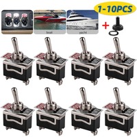 1-10PCS ON OFF Toggle Switch 2 Position SPST Waterproof Toggle Switch 15A 250V 20A 125V 2 Pin Heavy Duty Rocker Toggle for Auto