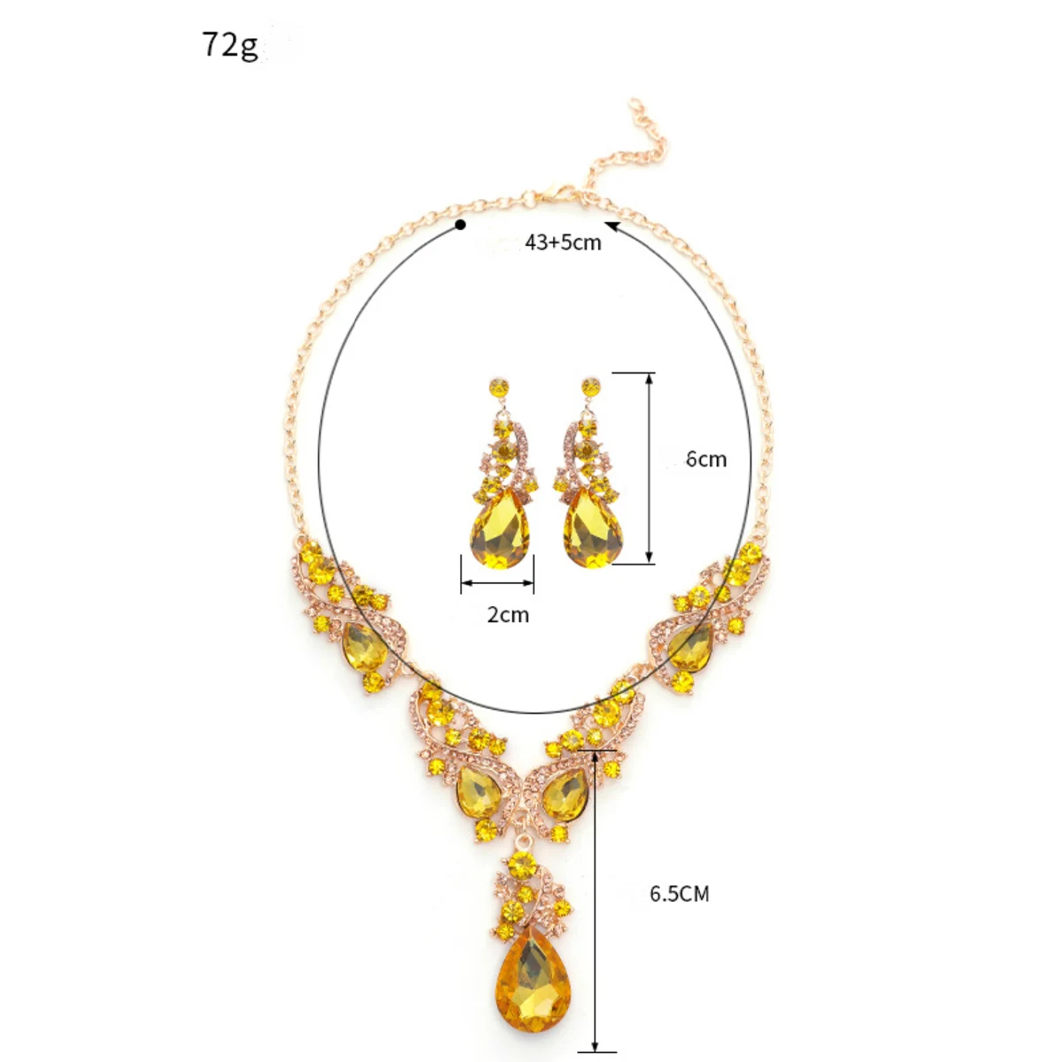 3pcs women\'s jewelry set with rhinestone crystal necklace earrings, bridal wedding accessories