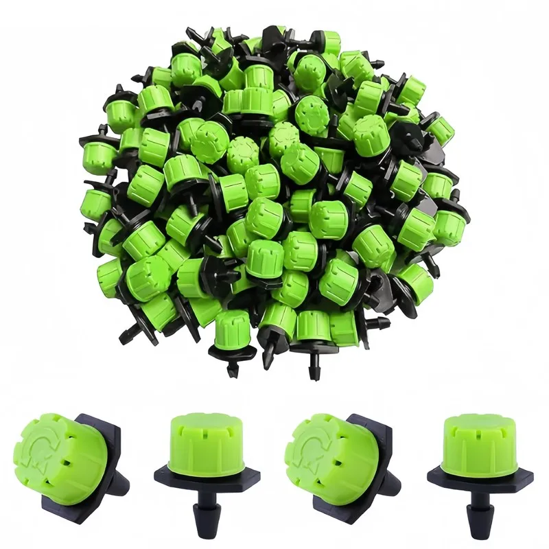 Green-Hole Design 8-Hole Drip Emitters, 205 pcs, Garden Balcony Watering, Multipurpose, Versatile, Practical