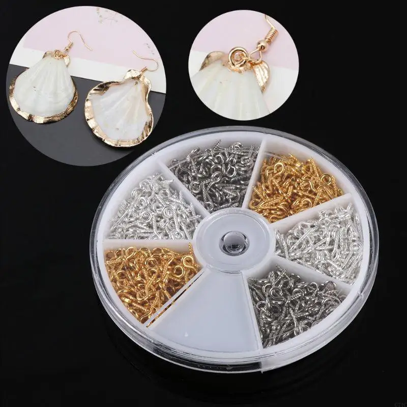 

600Pieces Screw Eye Pins Hooks Small Metal Hoop Eye Pin Screws for DIY Jewelry Charm Bead Pieces Arts & Crafts Projects