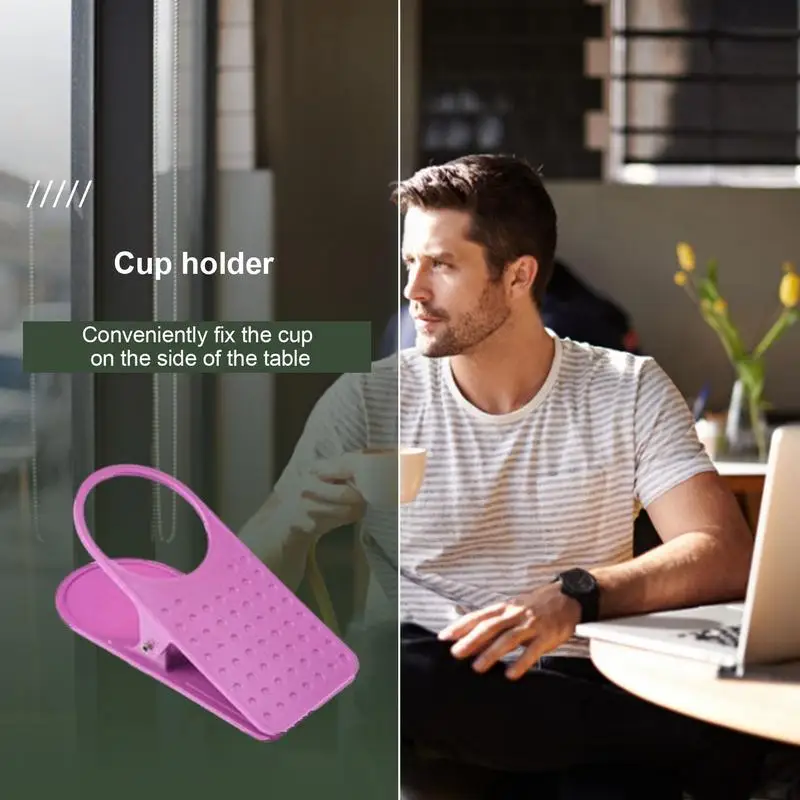 Soporte para tazas de café y agua, soporte para mesa de escritorio, Clip para oficina y hogar, sala de estudio