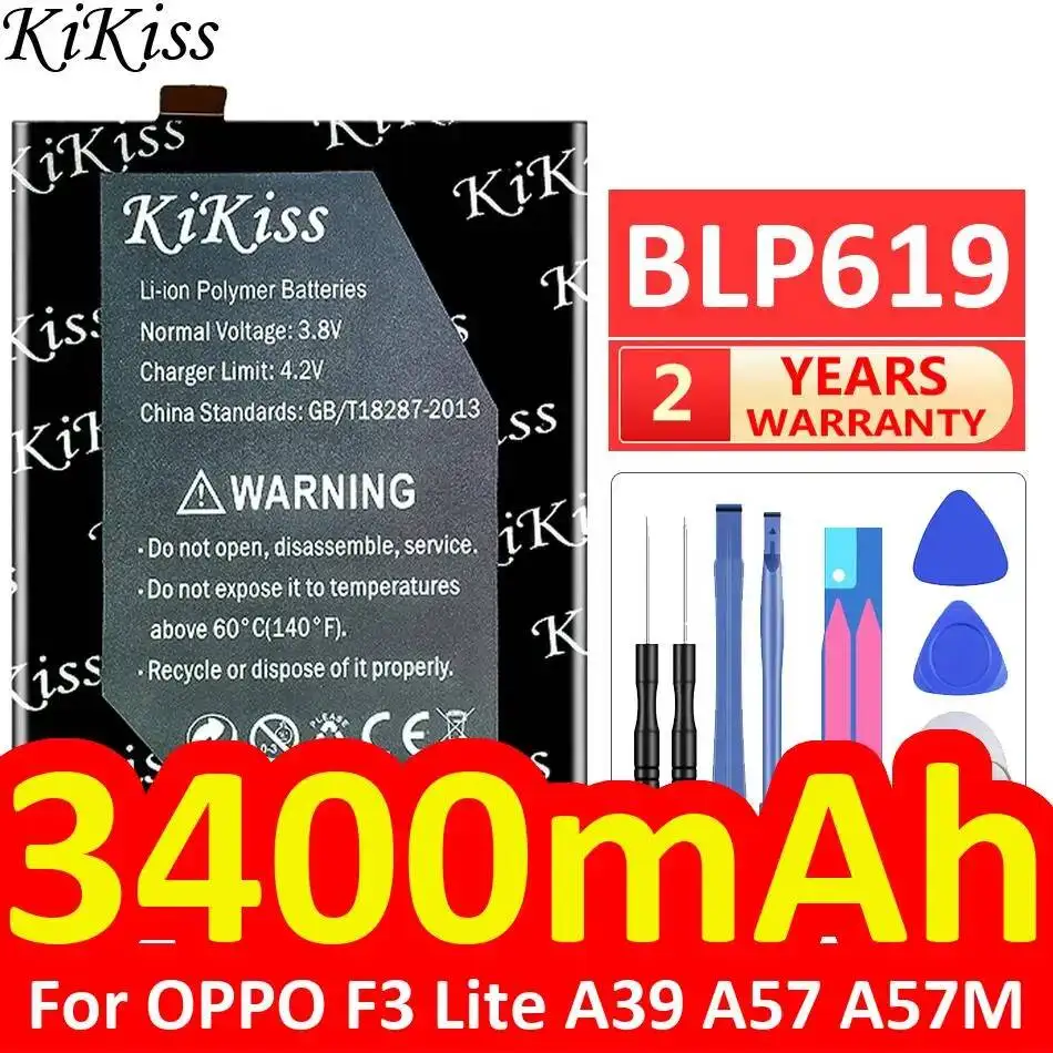 

For Oppo F3 Lite A39 A57 A57M Mobile Phone Battery BLP619 Long-Lasting 3400mAh Safe