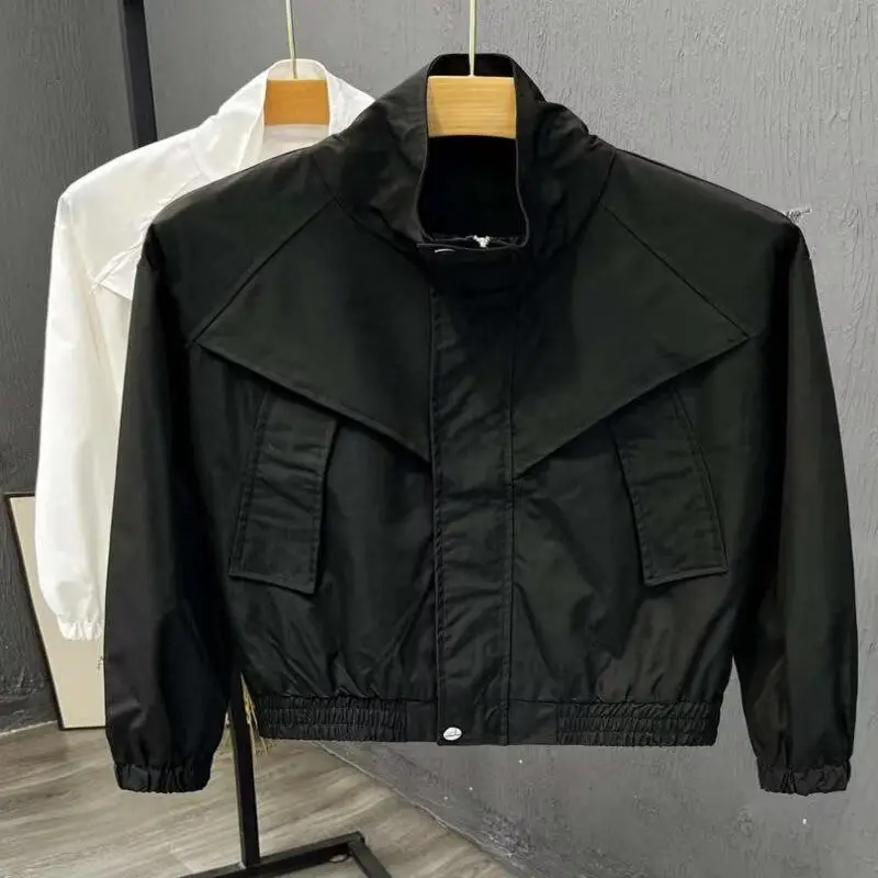 Men's Pilot Jaet Cotton Coat Winter Thiened Spring Autumn Baseball Collar Sle Faionable Stand Fit Long Sve Oute...