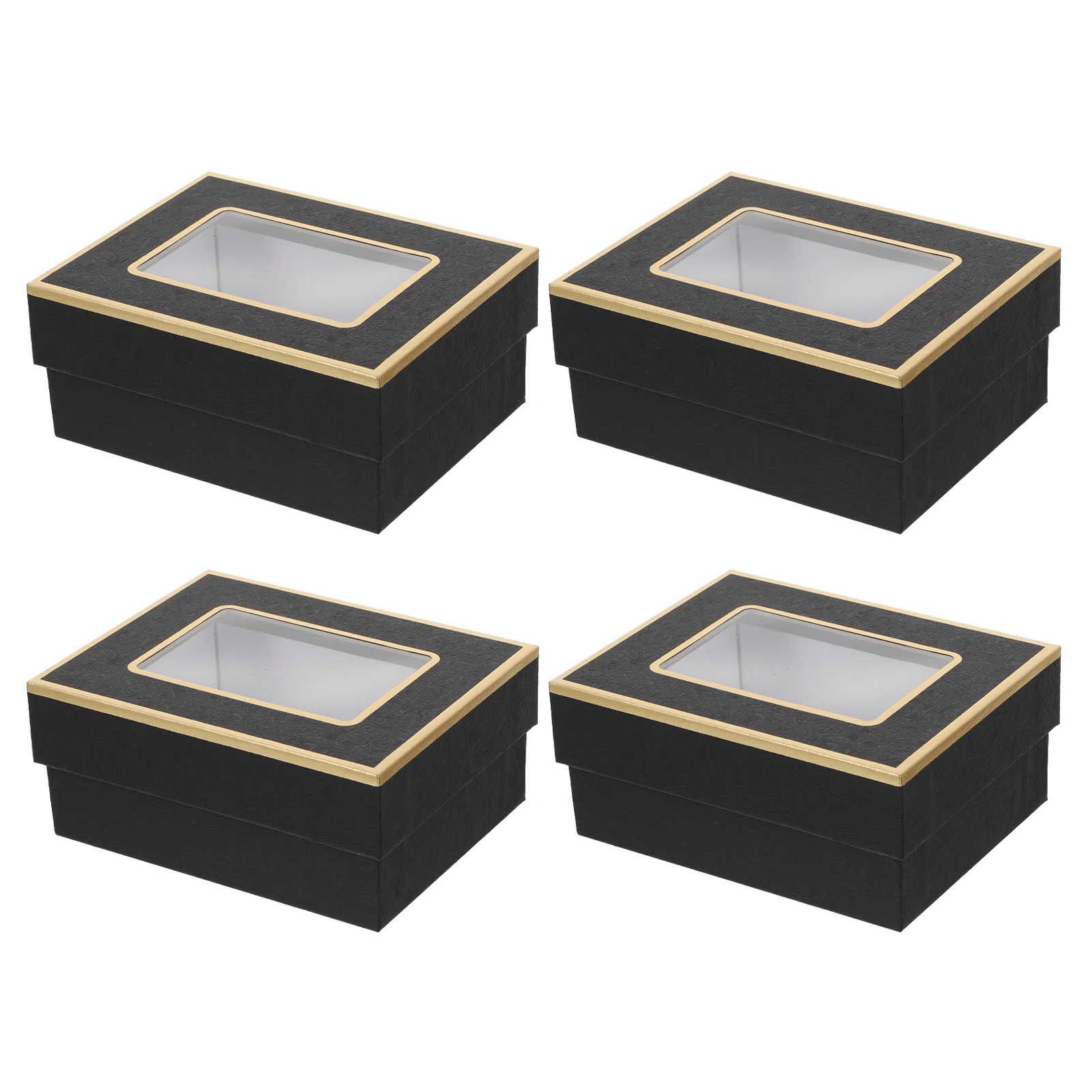 

4 Pcs Gift Box Party Storage Container Decorate Premium Pvc Window Packaging Case