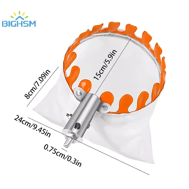 1Pc Fruit Harvester Fruit Picking Tool With Storage Bag Stainless Steel Fruit Picker Tool Tree Fruit Catcher Farm Supplies