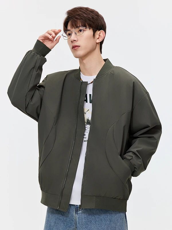 

Мужская куртка свободного кроя с бейсбольным воротником для активного отдыха, весна-осень, универсальная рабочая одежда, ветрозащитная, из полиэстера, нейлона и углеродного волокна