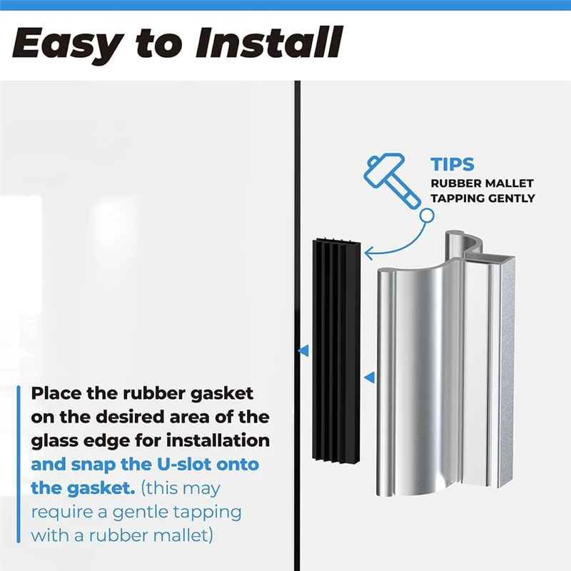 AF93-Shower Door Magnet 3Inch Frameless Shower Door Handle With Metal Strike And Magnet For Swing Glass Shower Doors