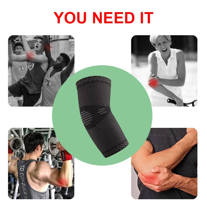 1pc Compression Elbow Support Pads Elastic Brace Basketball Volleyball Tennis Fitness Protector Arm Sleeves for Men Women