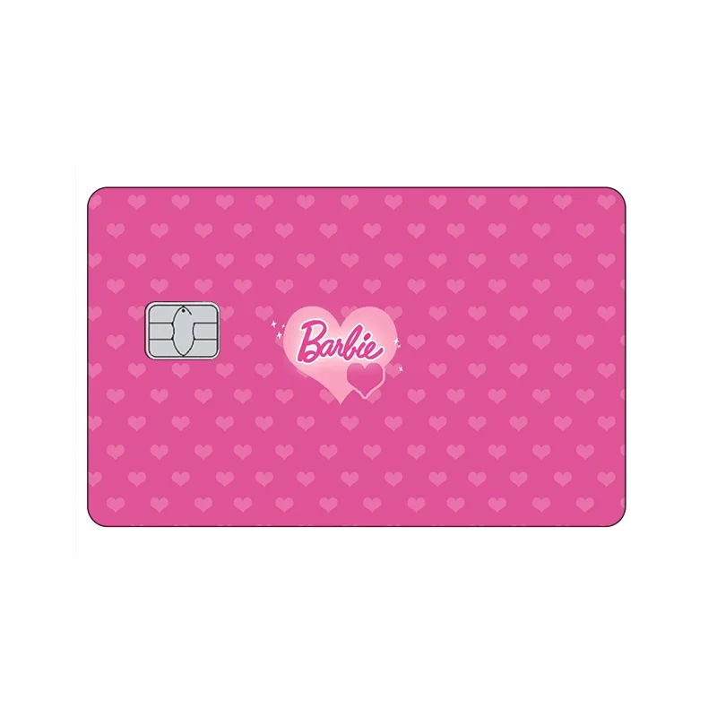 New Barbie Kawaii Diy PVC Anime Credit Debt Bank Card Stickers Cartoon Bus Metro Card Small Large No Chip Front Film Skin Decor