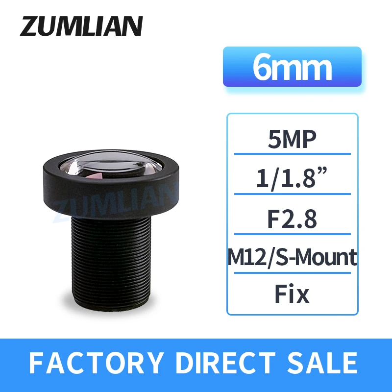 zumlian-焦点距離1-18インチ画面12mmレンズ暗視装置カメラm12-mountレンズ工業用検査カメラ