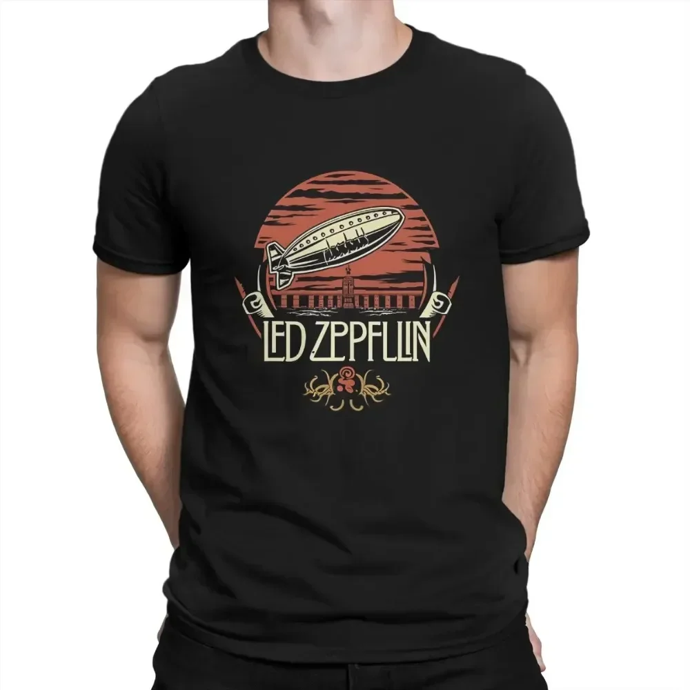 Zeppelin Printed Men's  Led Zep Band Timeless Echo Ensemble Unique Short Sleeve Oversize High Quality Men's Clothing