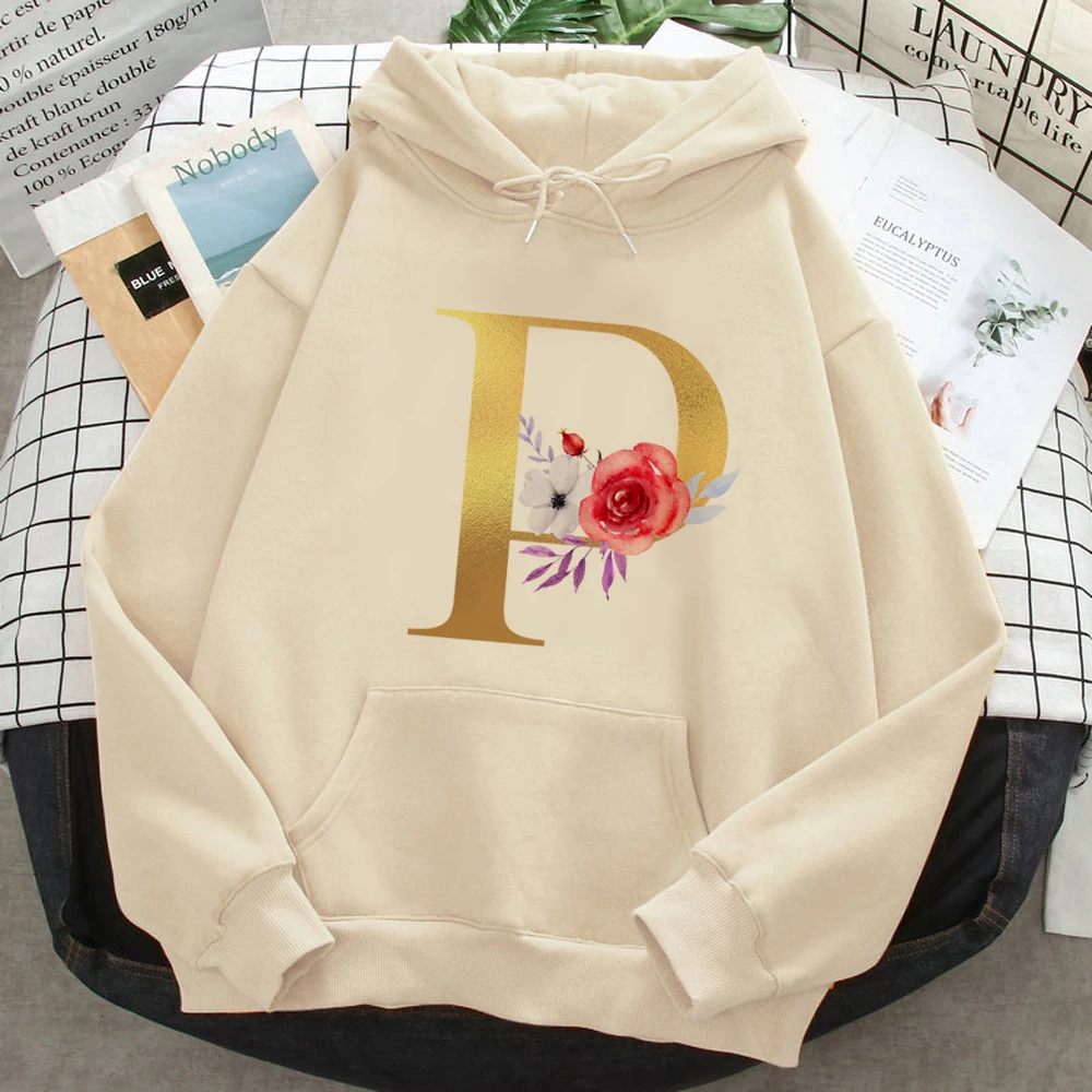 Alphabet A-z hoodies women y2k aesthetic streetwear Winter  anime sweater women Korean style pulls