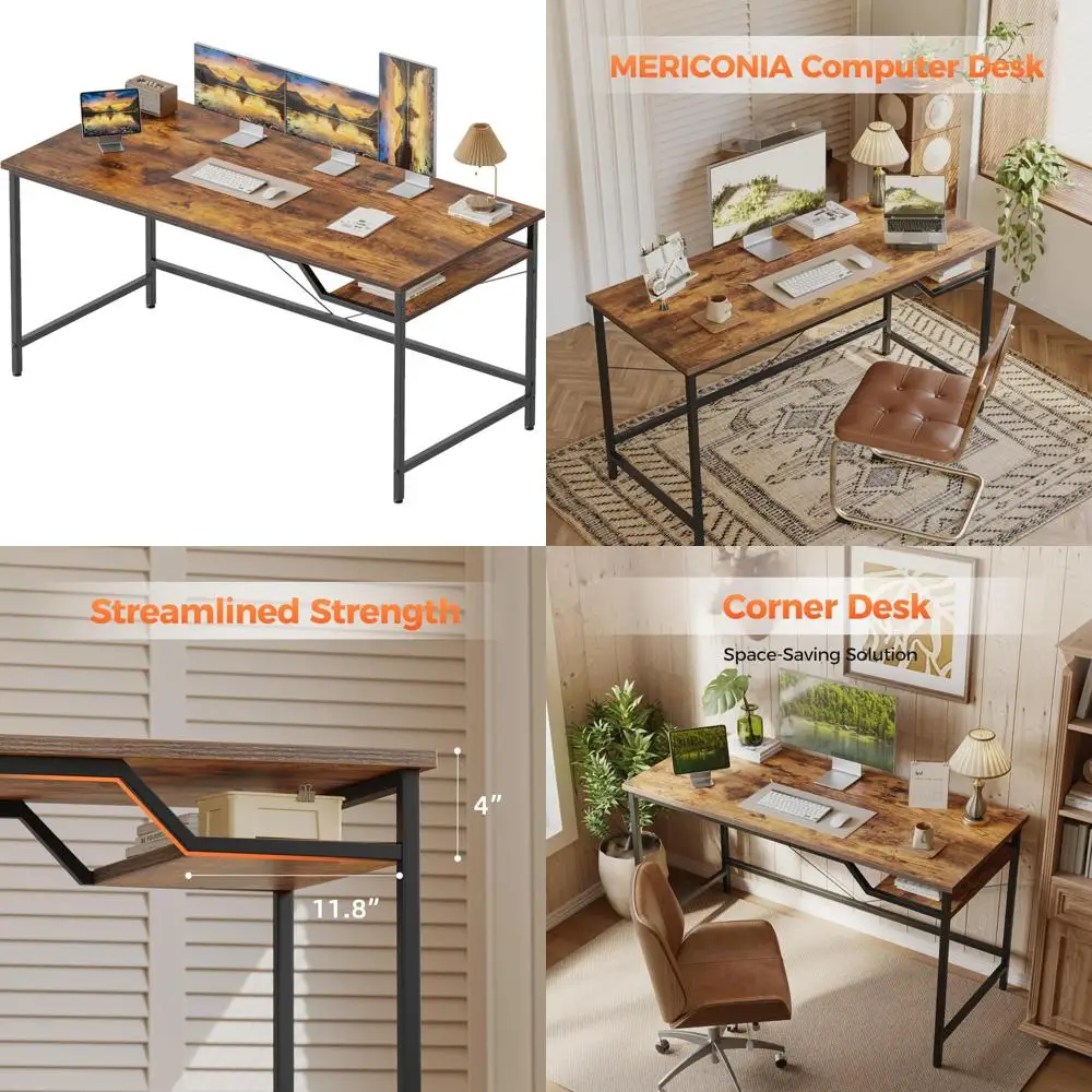 Compact Gaming Desk 55x24 - Modern Minimalist Design for Small Home Offices, Ideal Study Table for Students and Writers