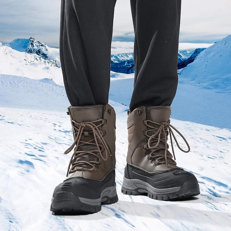 أحذية رجالية للدراجات النارية عالية الجودة مقاومة للماء ومضادة للرياح أحذية ركوب الخيل في الهواء الطلق أحذية المشي لمسافات طويلة المضادة للانزلاق أحذية المشي لمسافات طويلة الثلوج