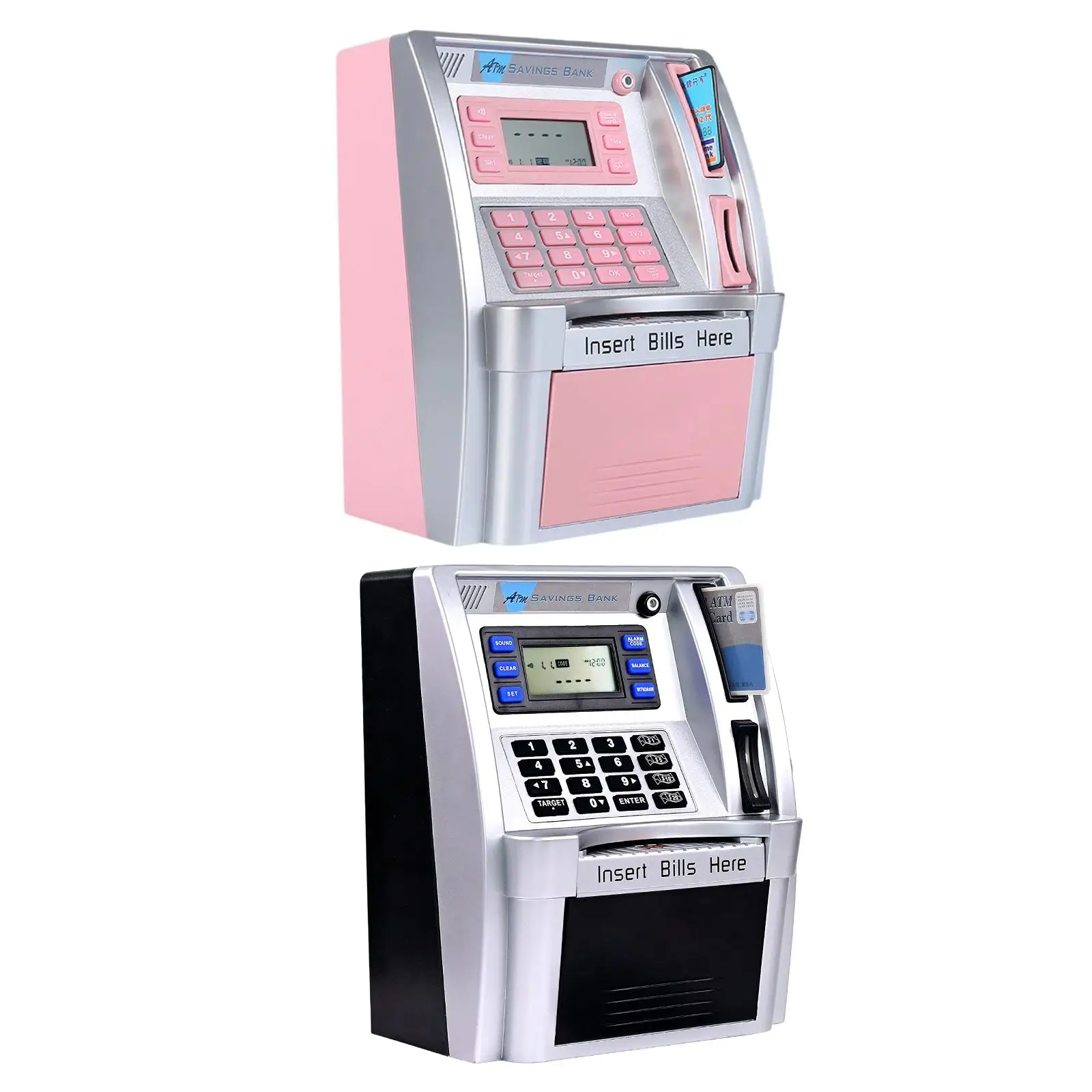 ATM Piggy Bank Coin Recognition Creative Bill Feeder Electronic Money Bank for Boys Girls Children Kids Teens Holiday Gift