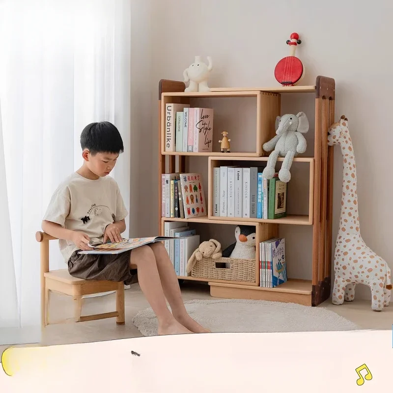 Accompanying retractable bookshelf Children's toy storage rack Shelf Multi-layer storage Locker Bedroom