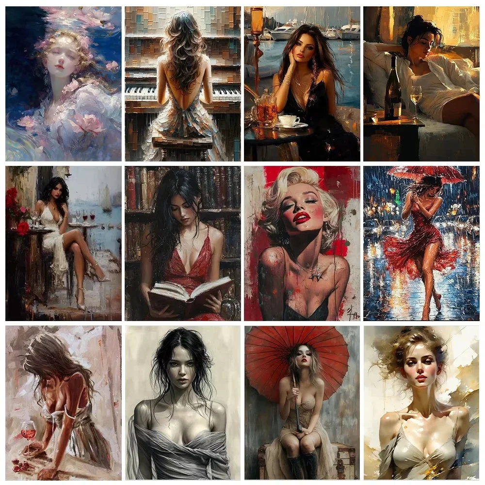 

Diamond Art Painting Kits Crafts Beauty Pretty Women Cozy Home Decor Picture Mosaic Embroidery Cross Stitch Christmas Toys Gift