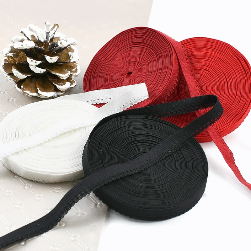 

20/30Meters 10mm Elastic Band Underwear Stretch Ribbon Tape Clothes Bra Strap Decorative Lace Trimming DIY Sewing Accessories