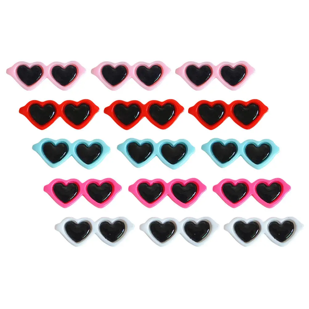20Pcs Colorful Resin Flatback Sunglasses Charms Cute Chic Embellishments for DIY Crafts Picture Frame Shoes Accessories