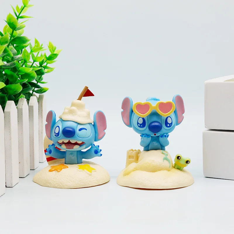 Sandbeach – figurine périphérique de dessin animé Lilo & Stitch, poupée de Collection de modèles d'action, décoration de voiture, jouets pour enfants, cadeau