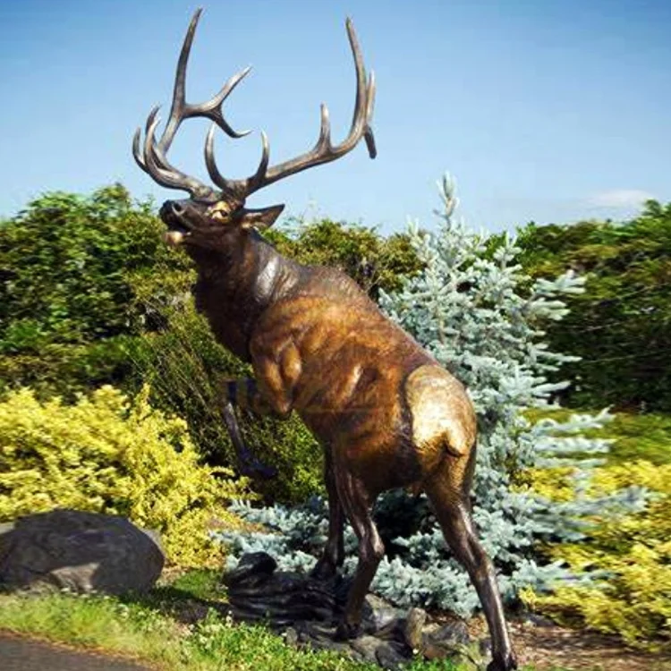 Bronze antelope sculpture outdoor garden decoration cast animal custom statue