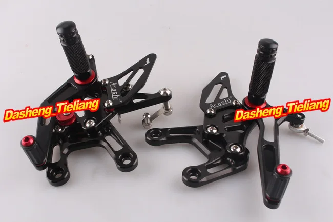 For Kawasaki Ninja ZX10R 2015 Black Motorcycle CNC Aluminum Alloy Adjustable Rearset Foot Pegs Rests Footpegs