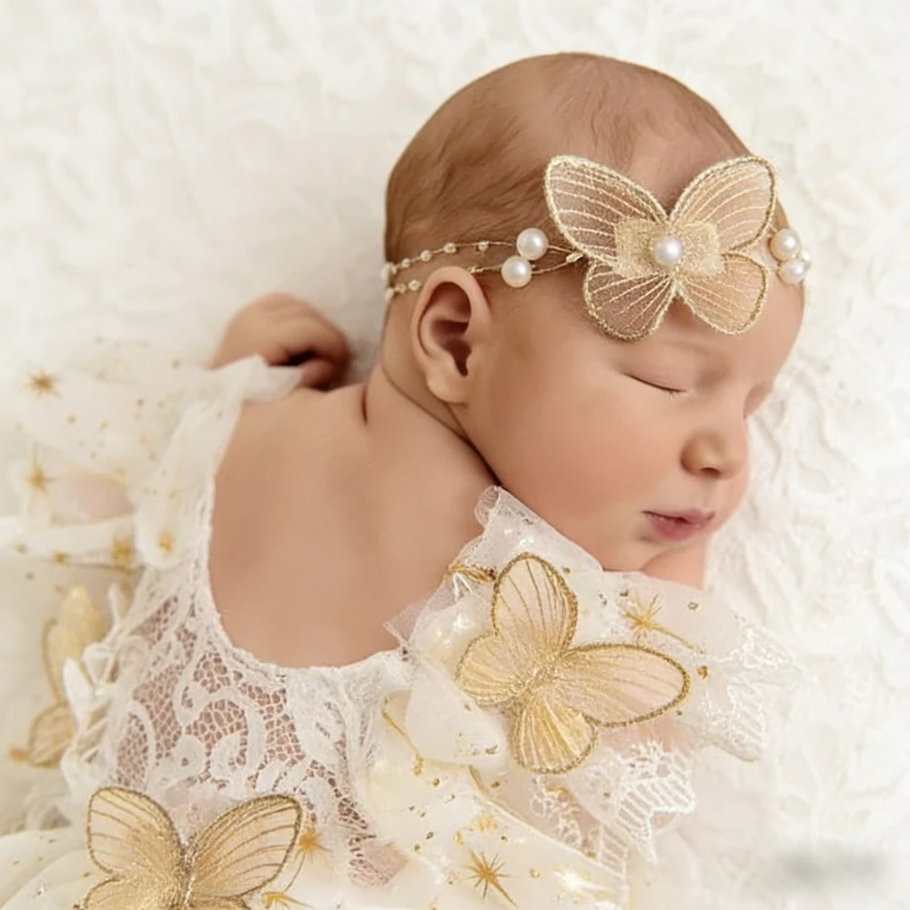 Newborn Photography Props White Lace Romper Baby Photo Props Baby Girl Clothes Newborn Photography Outfit Photoshoot