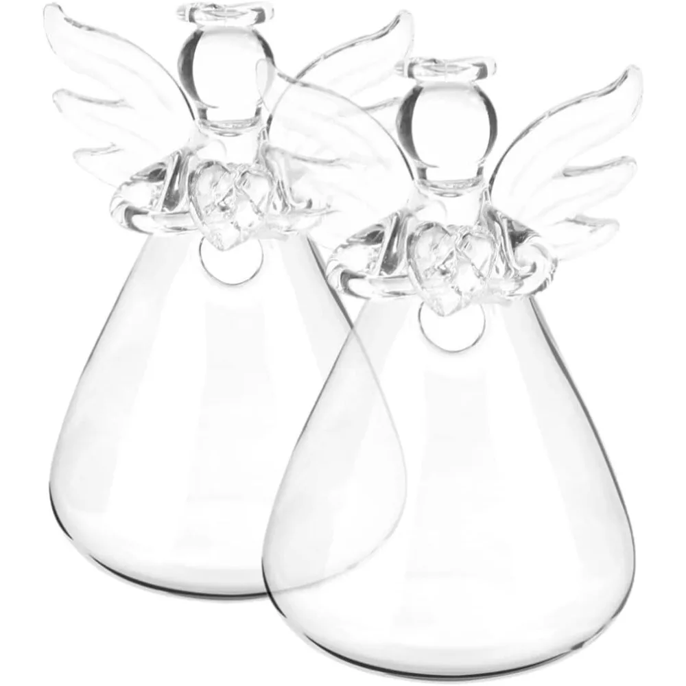 

Guardian Angel Glass Vase Set Hydroponic Flower Pot Decorative Plant Container for Home Office Floral Arrangements and Centerpie