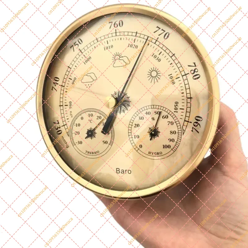 Household 3-in-1 Wall Hanging Weather Instrument Barometric Pressure Temp Humidity Measuring Gauge