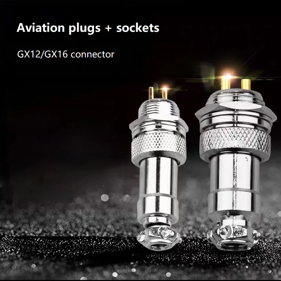 GX12/GX16 aviation plug  socket circular connector  2/3/4/5/6/7/8/9/10 pins cores Installation diameter Φ12mm and Φ16mm