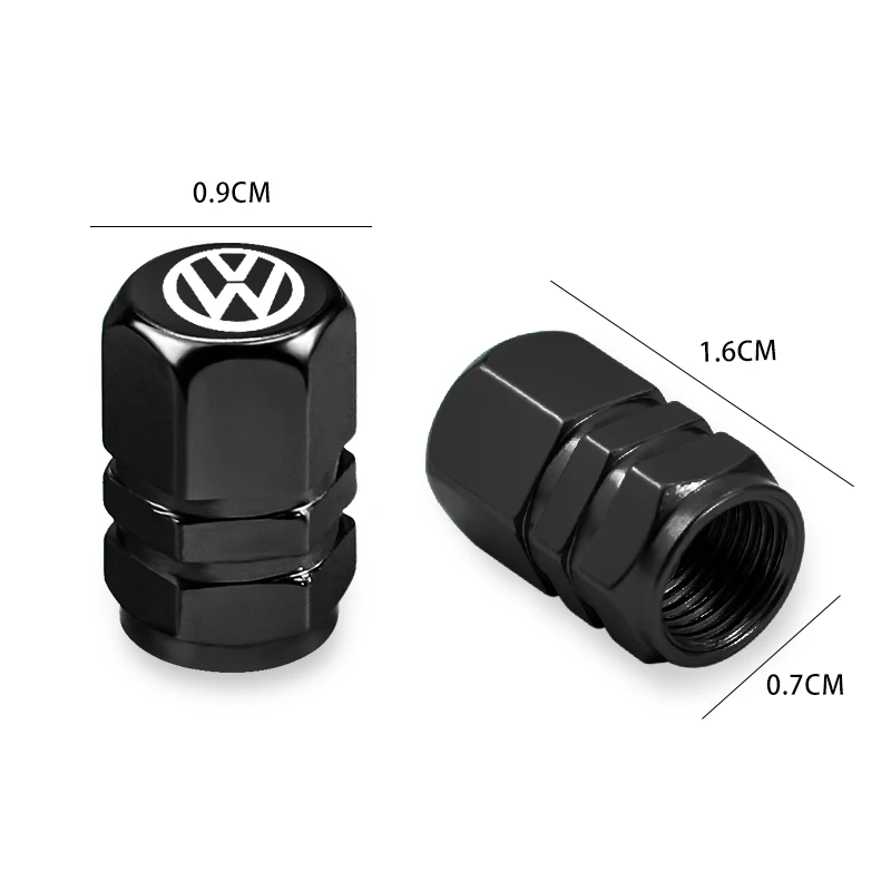 Car Wheel Tire Valve Caps Tyre Stem Covers Airdust Waterproof For Volkswagen Tiguan Golf Passat Polo Touareg Magotan ID.3 Touran