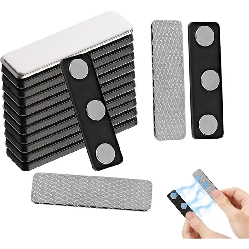 HHO-aimant mural noir pour moustiquaire, rideaux en maille, Clips magnétiques pour stores occultants de douche