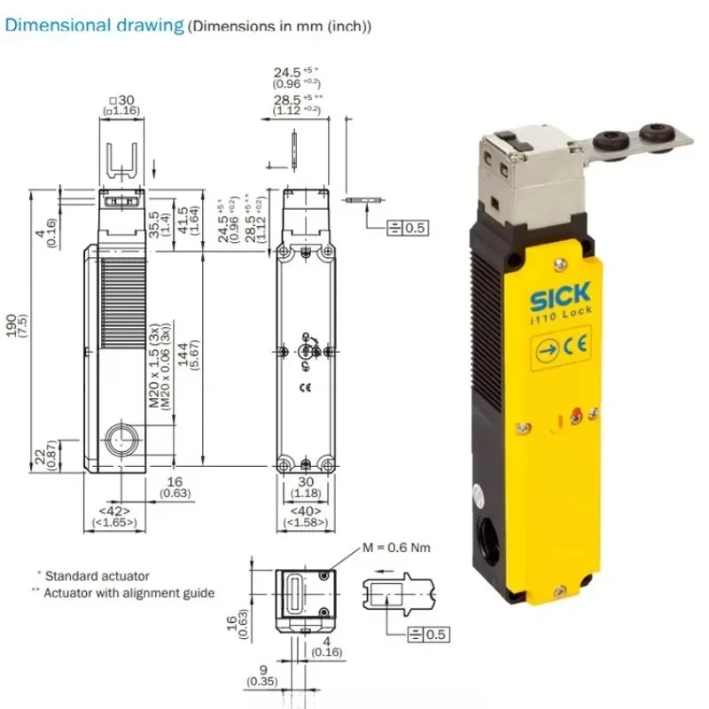 New Arrival SICK i110-M0233 6051596 SAFETY LOCKING DEVICES i110 Lo ck Electro-mechanical Power to release