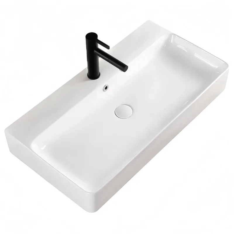 

Nordic black edge table basin artist household ceramic square washbasin bathroom large size
