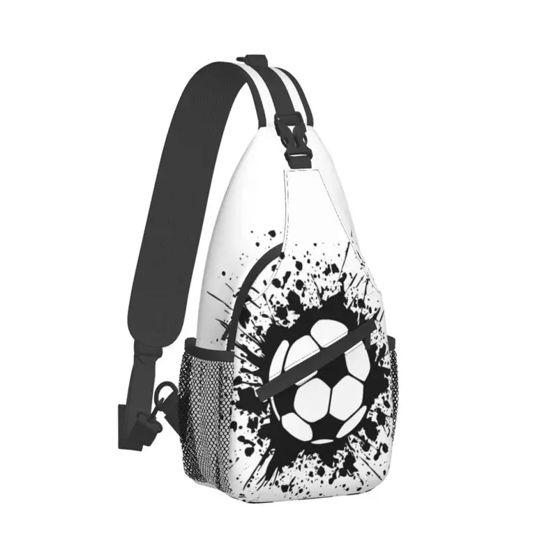 Mochila cruzada de hombro con patrón de fútbol para hombre, bolso de pecho con eslinga de fútbol personalizado, mochila de Camping para ciclismo, mochila de día