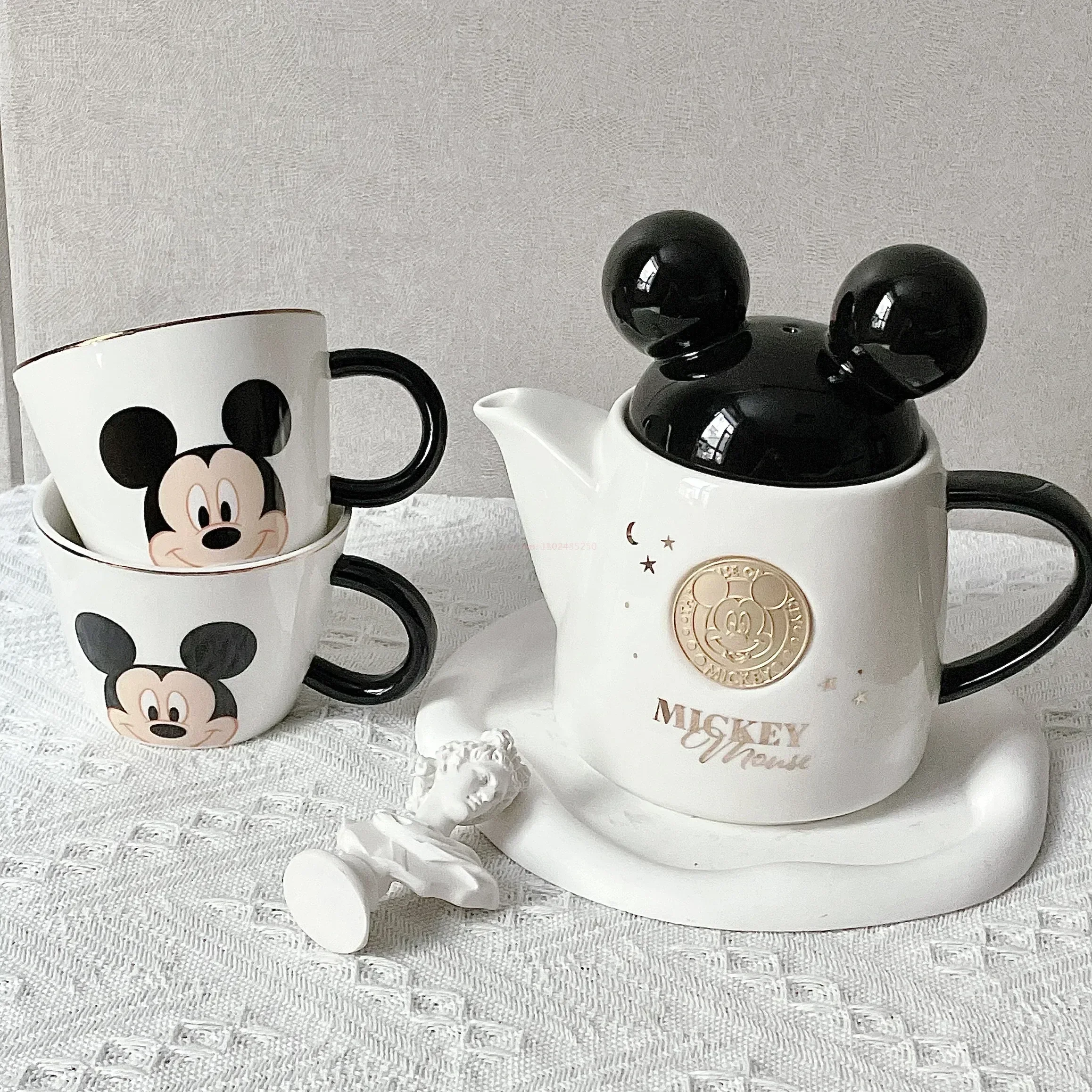 2024 Nieuwe Disney Hoge Temperatuur Theepot Cadeau Set Luxe Keramische Drinkpot Mickey Thee Set Modetrend Keramische Beker Cadeau