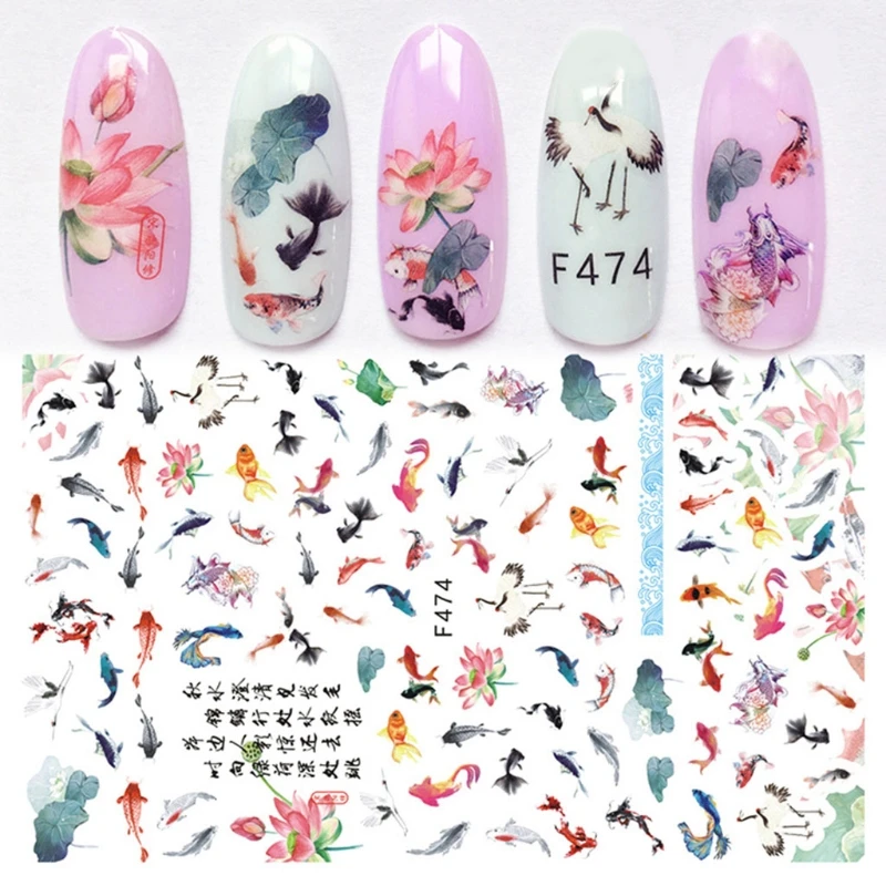 Goldfish Painting Stickers Nail Art Decorations Epoxy Resin Mold Filler DIY Crafts Jewelry Making Fillings Material