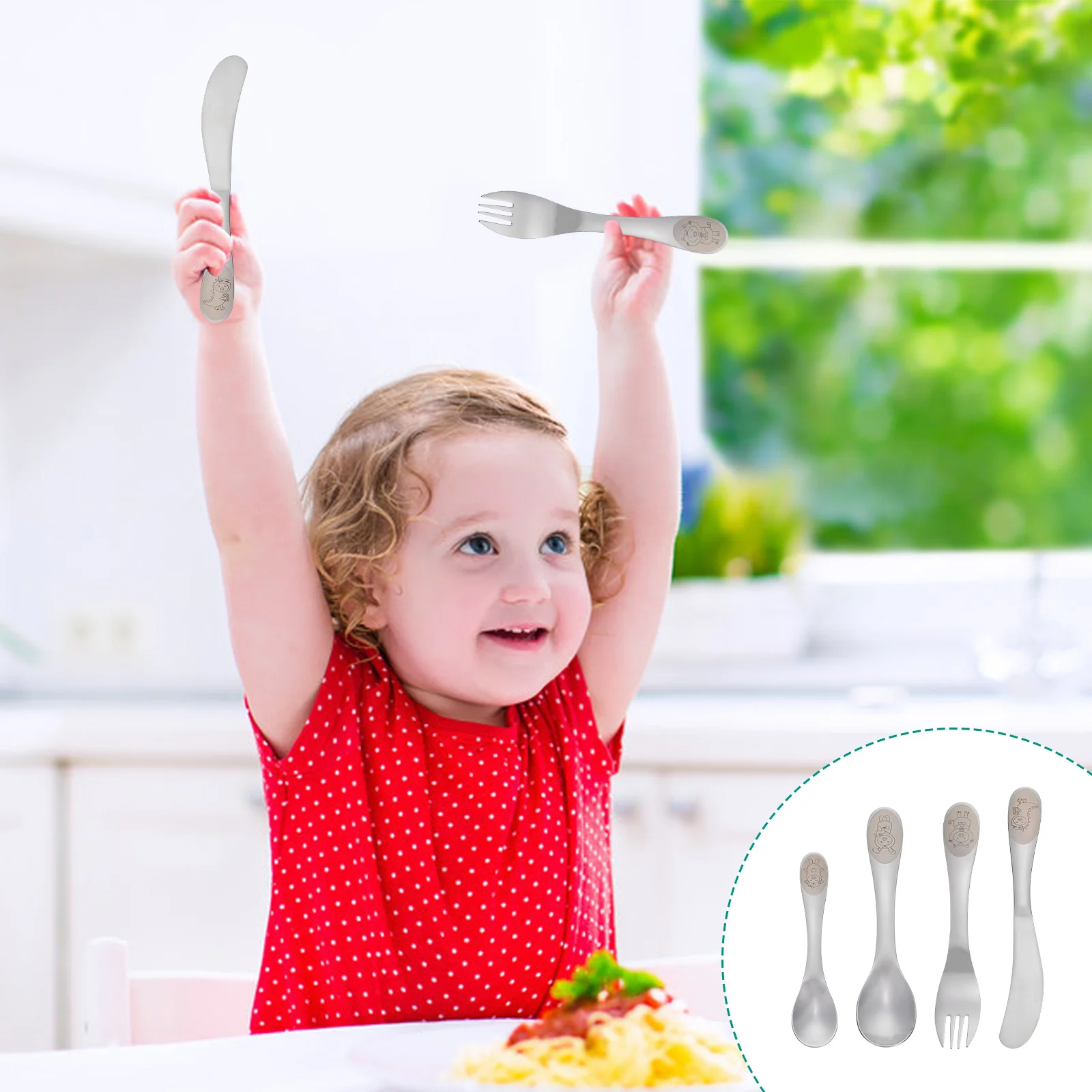 

1Set Cutlery Spoon Stainless Steel Cutlery Kit Durable Ergonomic Design Smooth Edges Safe for Daily Use