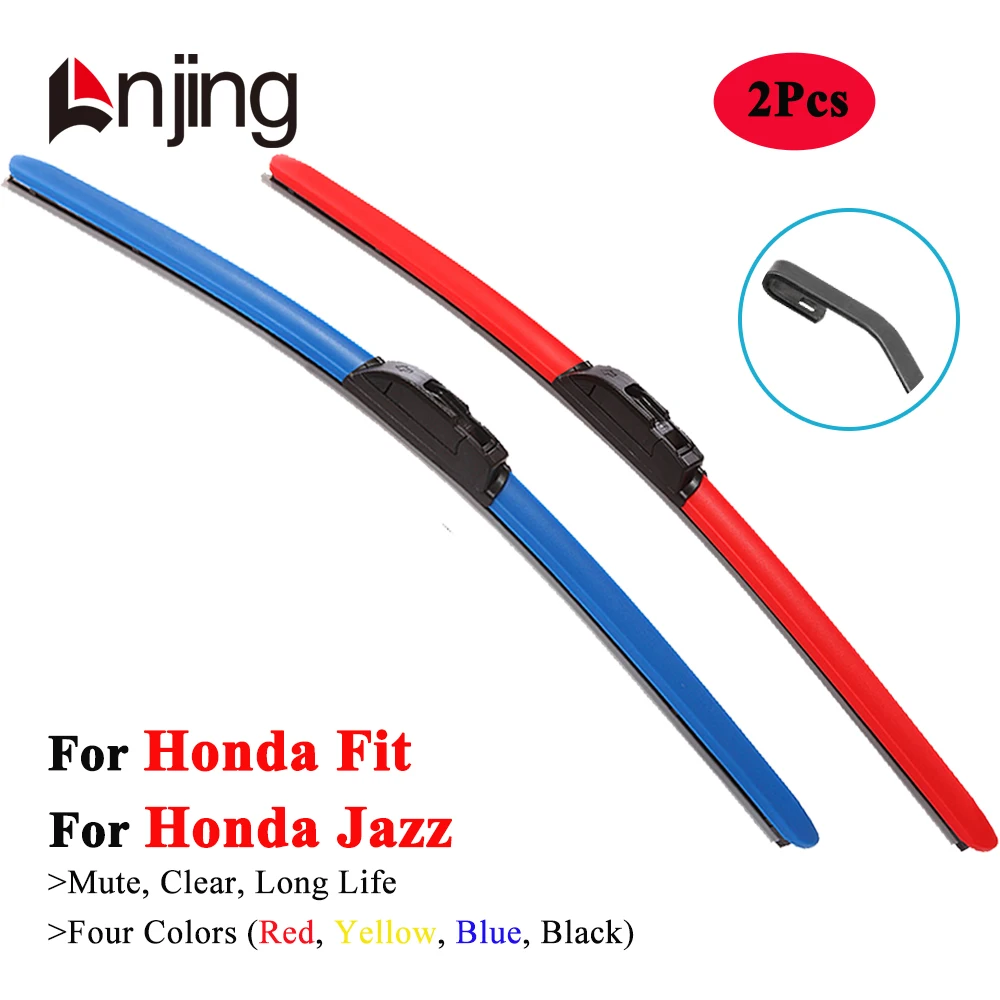 LNJING Colorful Wiper Blades For Honda Jazz Fit GD GE GG GK 2007 2009 2012 2013 2014 2019 2022 2023 2024 Car Luxury Accessories