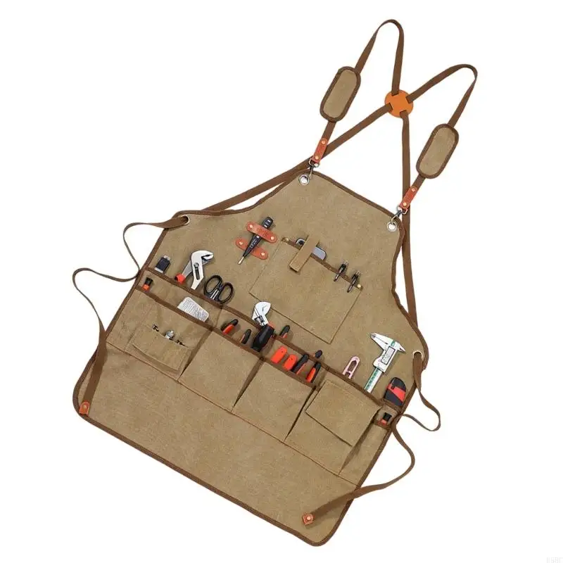  Utility Apron Tool Apron With Padded Straps 13 Pocket Comfort For Workshop