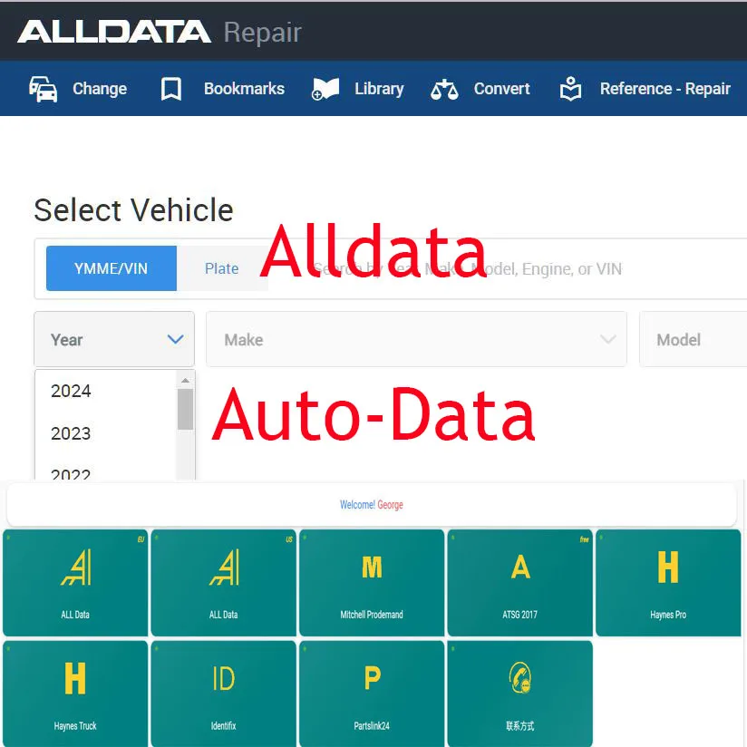 2024 Alldata Auto Data Software de dados de carro Conta on-line para software de reparo de carro Suporte fácil instalação