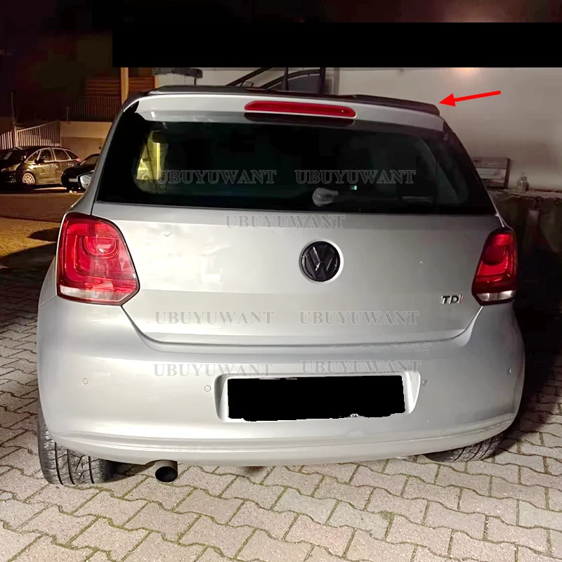 Heckdachspoiler für VW POLO MK5 GTI R-LINE Lippenflügelspoiler für Polo MK5 6R 6C ABS-Kunststoff-Heckfensterspoiler – Detail 2