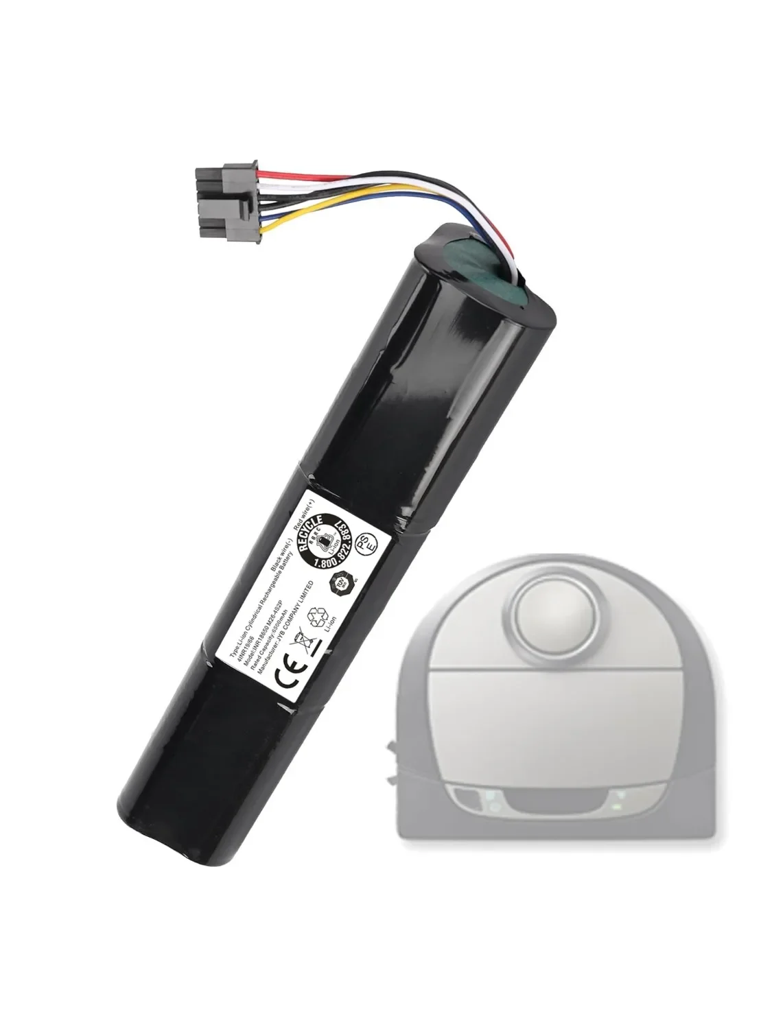 14.4V 6500mAh Li-Ion vervangende batterij voor Neato D3 D4 D5 D6 D7 robotstofzuigers, onderdeelnummer: 945-0225 - afbeelding 2