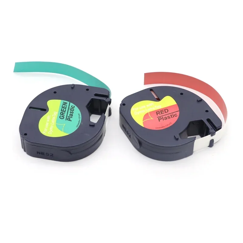 10pcs 91331 91201 12267 12mm Multicolor Plastic Label Tape Compatible Dymo LetraTag Label Maker 91202 Paper Tape For LT100H