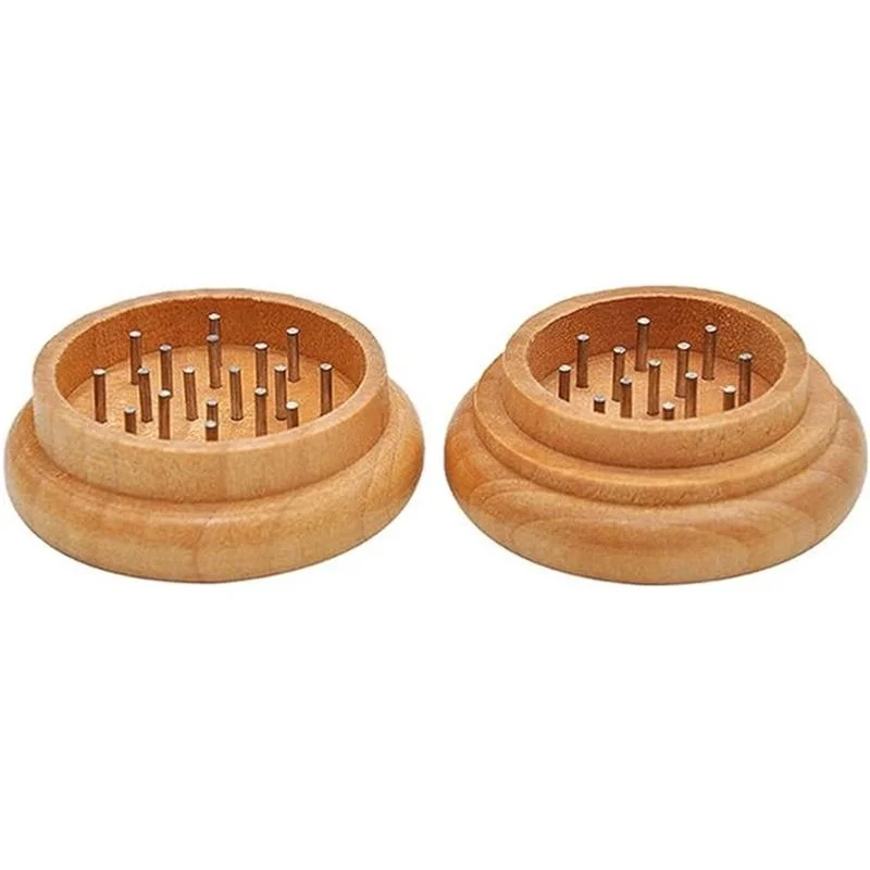 Wooden Dry  Herb Tobacco Grinder 54MM 2 Parts with Nail Teeth