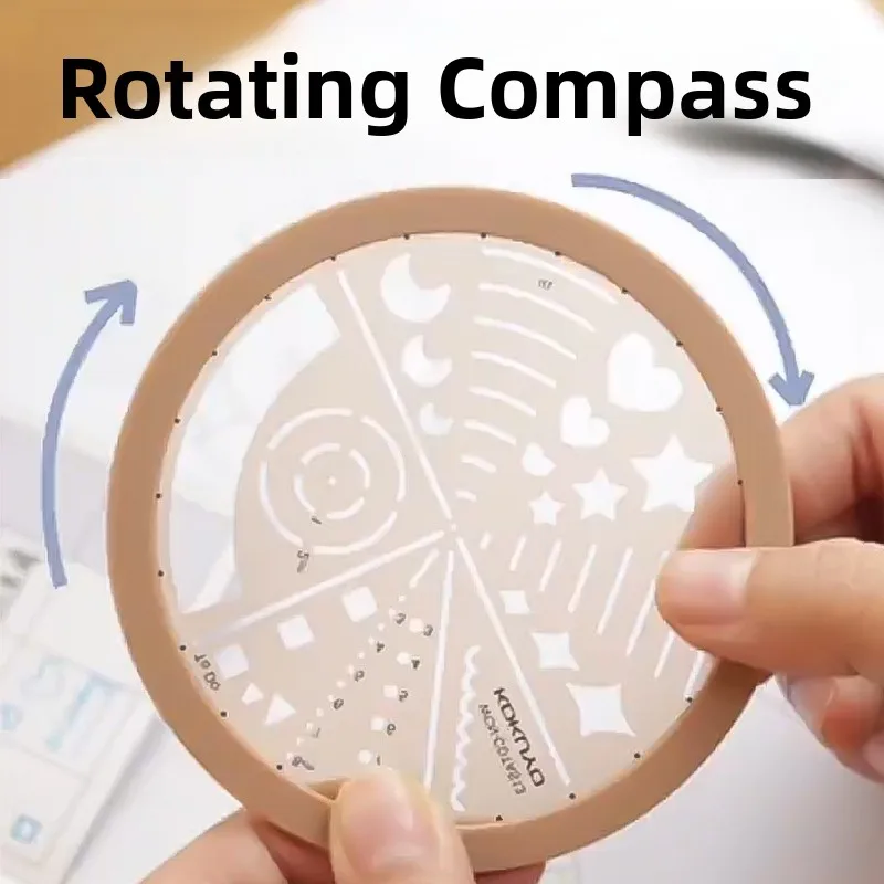 Kokuyo Campus Rotating Template Ruler DIY Multi-functional Ruler Student Accessories Scrapbooking Home Fabric Sewing Tools